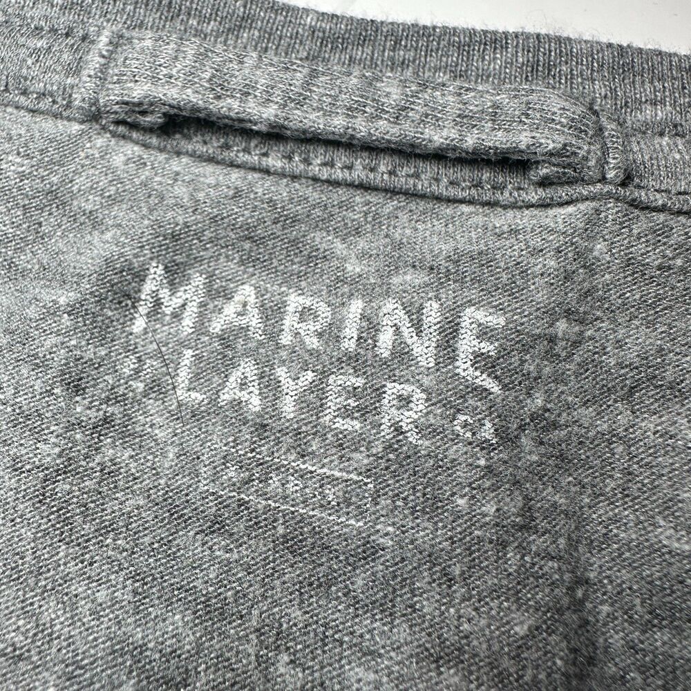 Marine Layer Mens XL Peace Sign Crew T-shirt | Made in California | Heather Gray - Picture 3 of 8